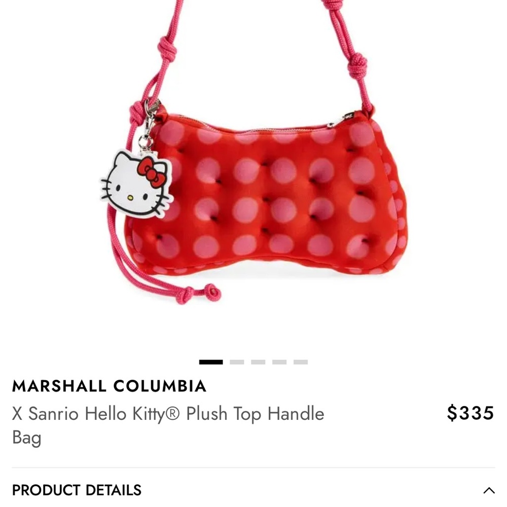 Marshall Columbia X Sanrio Hello Kitty Red Plush Bag NWT